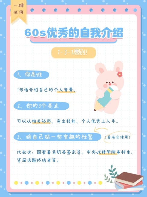 自我介绍经验分享小红书配图预览效果