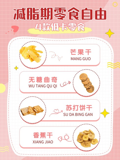 微商低卡零食推荐小红书配图预览效果