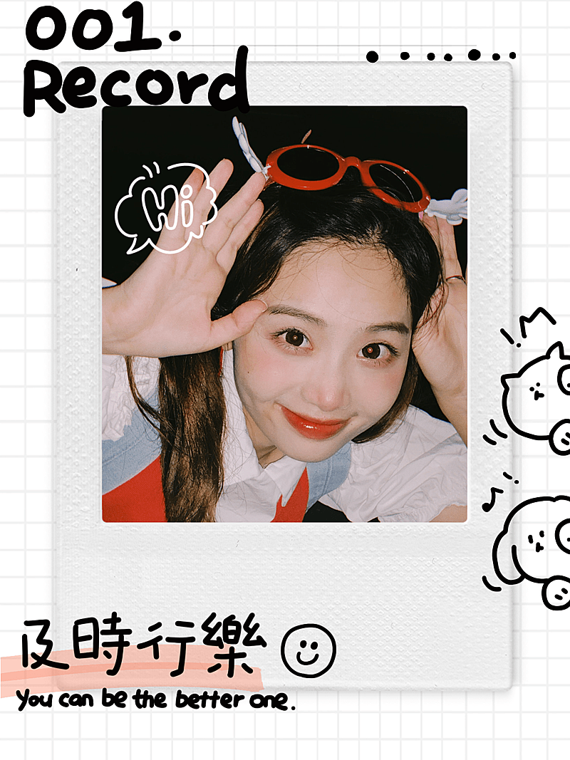 人物拍立得照片涂鸦生活晒照自拍模板4