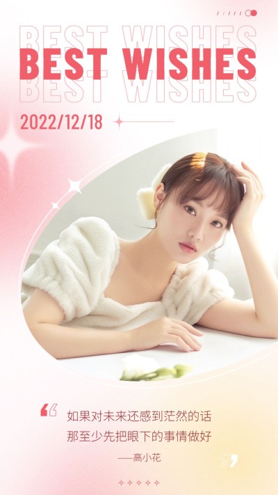 简约风明星语录日签海报