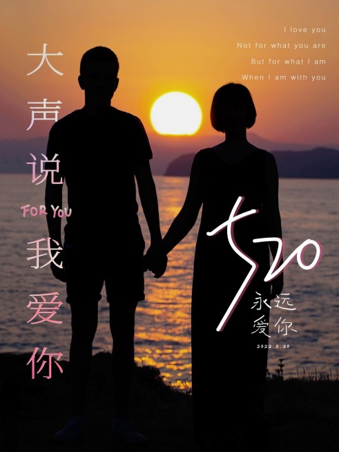 520情侣表白说爱你夕阳日落简约风plog模板预览效果