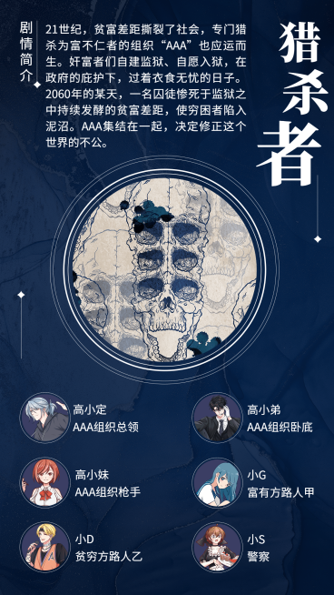 简约风桌游剧本杀剧情介绍海报预览效果