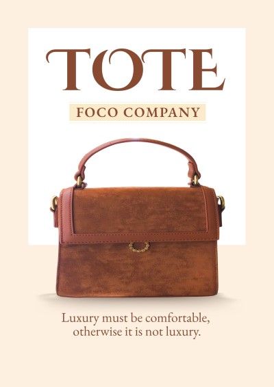 Women's Tote Bag Fashion Purse Product Promo Advertising Poster