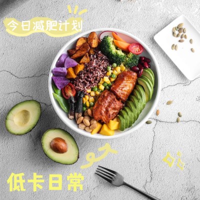 夏日减肥季美食记录简约风plog模板