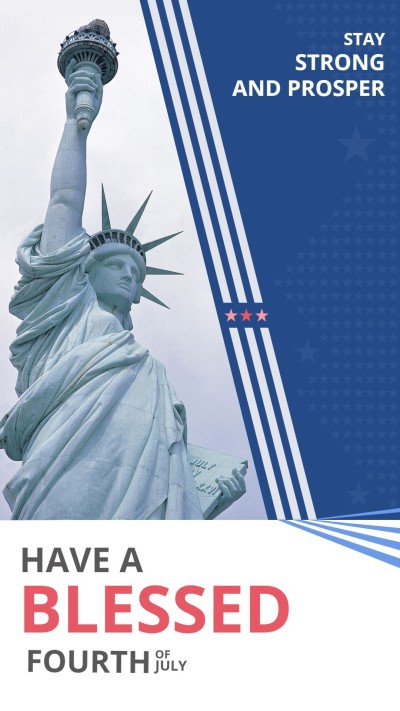 Simple Statue Illustration American independence day Instagram story