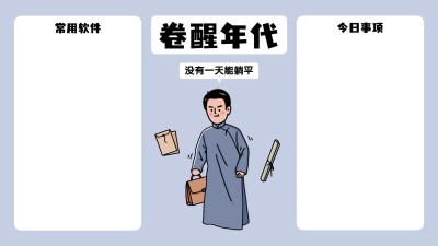 觉醒年代打工人趣味电脑分区桌面壁纸