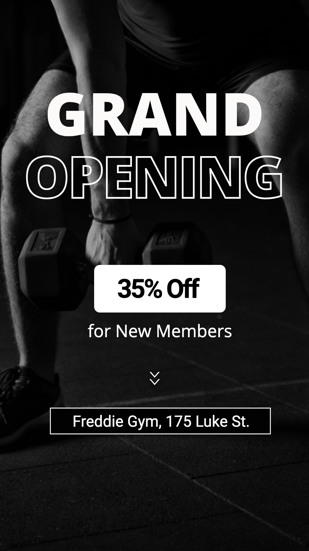 健身房开业宣传电商竖版海报Gym Grand Opening New Store Promo Ecommerce Story预览效果