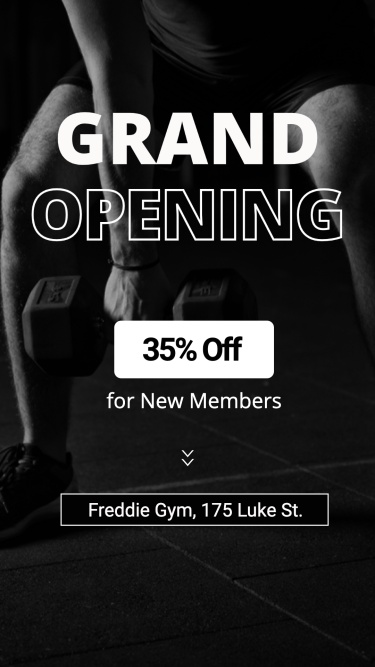 健身房开业宣传电商竖版海报Gym Grand Opening New Store Promo Ecommerce Story