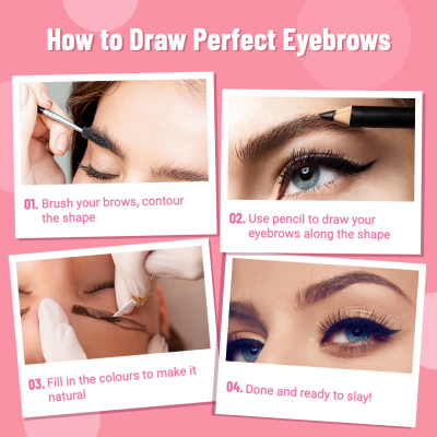 Pink Background Fresh Style Eyebrow Pencil Promotion Ecommerce Product Image