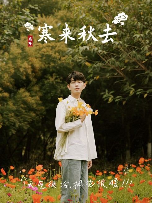 节气霜降晒自拍简约风plog模板预览效果