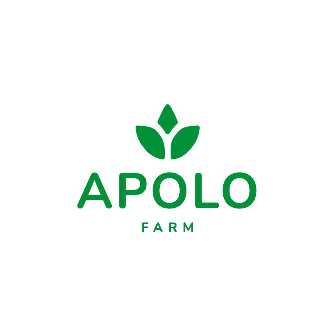 Hand Painted Style Green Leaf Element Farm Logo