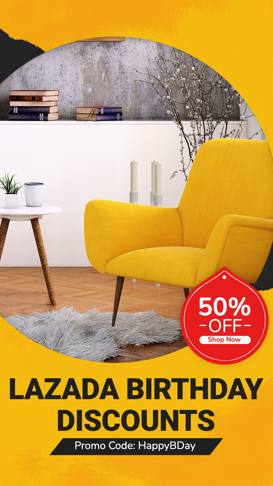 Furniture Store Lazada Birthday Sale Eommerce Story预览效果