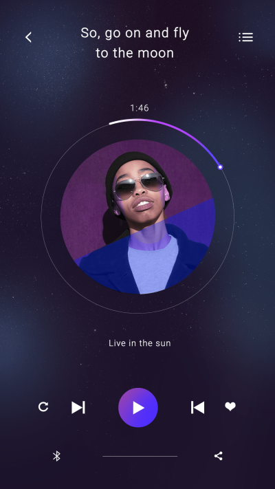 Simple Music player interface simulation Hat Man Instagram story