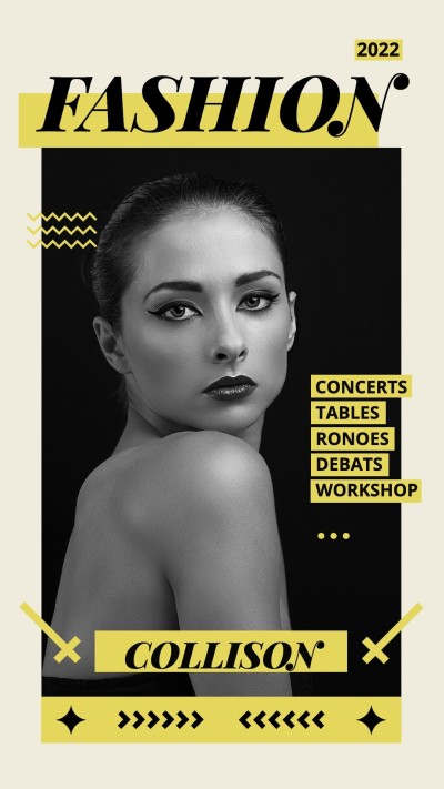 Magazine cover style Rectangle Element Woman Personal Show Instagram story