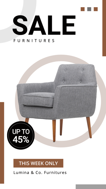 Square Element Simple Furniture Sale Promo Ecommerce Story预览效果
