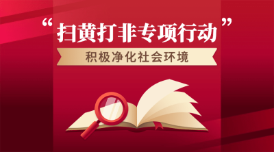 融媒体扫黄打非行动总结汇报插画广告banner