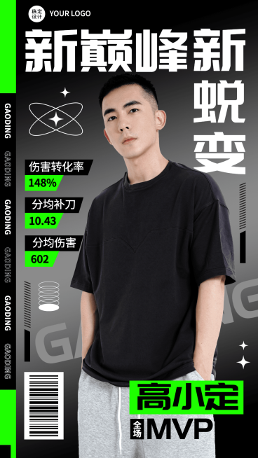 电竞游戏夺冠数据喜报战报预览效果