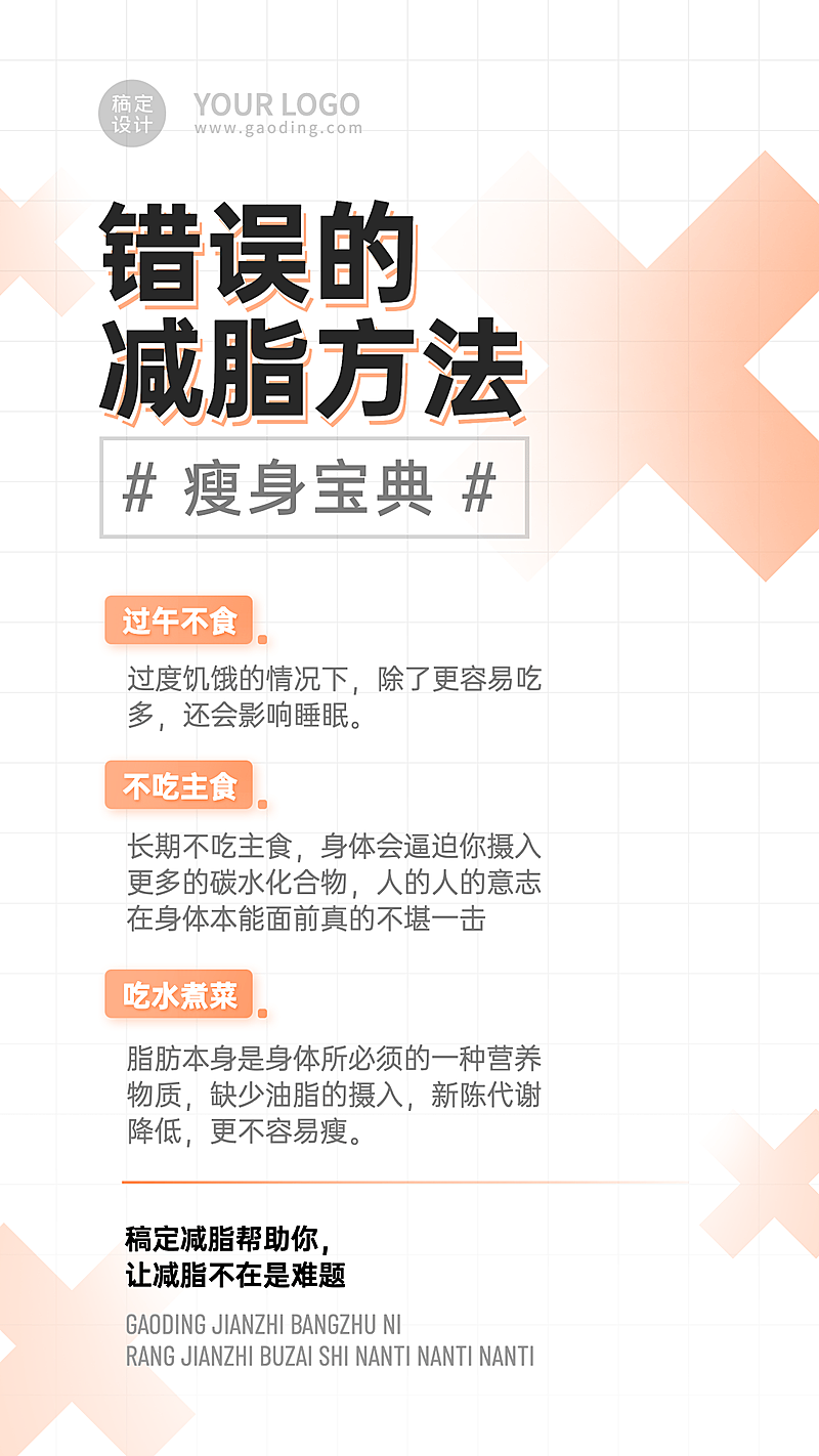 健康塑身倡导减肥百科手机海报