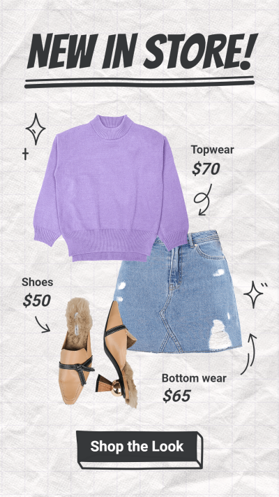 Simple Fashion Style Women's Wear New Arrival Ecommerce Story