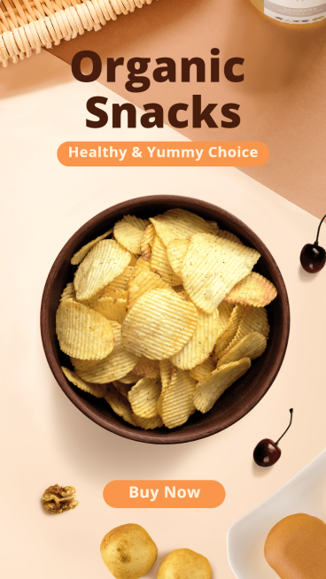 Creative Organic Snacks Promotion Ecommerce Story预览效果