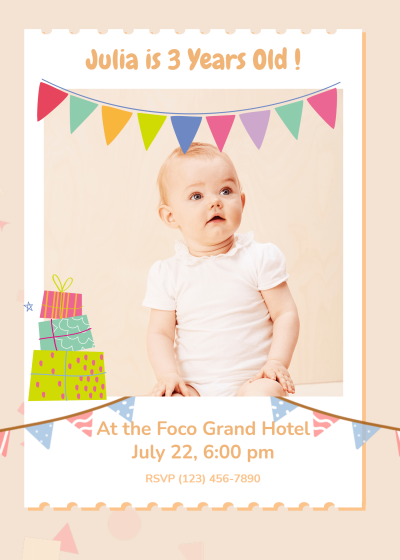 Fresh Style Cartoon Gift Box Element  Birthday invitation letter