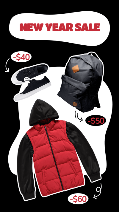 Simple Men's Wear Display New Year Sale Ecommerce Story
