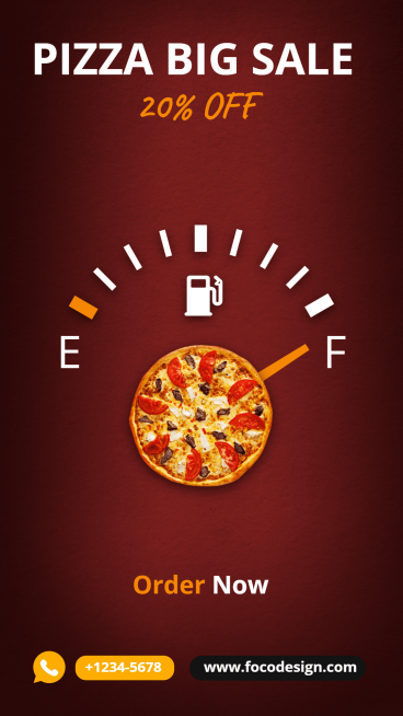 Pizza Discount Promo Creative Fuel Campaign Ecommerce Story预览效果