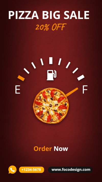 Pizza Discount Promo Creative Fuel Campaign Ecommerce Story