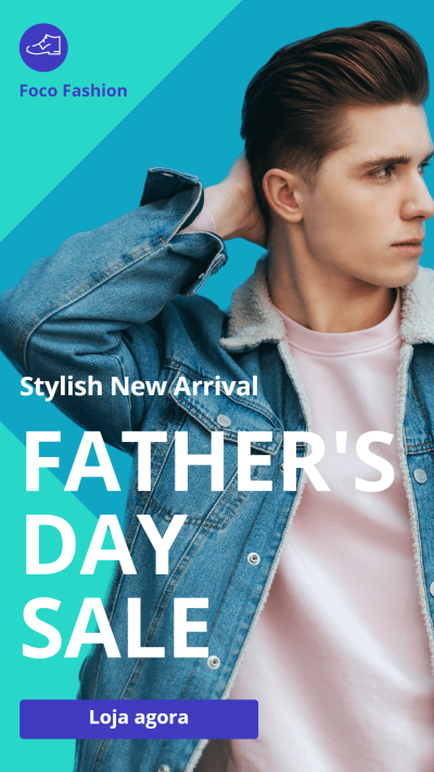 Blue Rectangle Element Fashion Father's Day New Arrival Sale Ecommerce Story