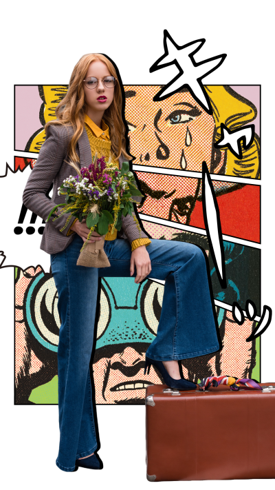 Bouquet Element Cartoon Background Character Woman Matting Instagram Story