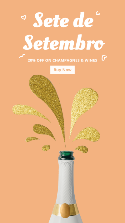 Gilded Water Drop Element Simple Brazil Lover's Day Wines Discount Ecommerce Story