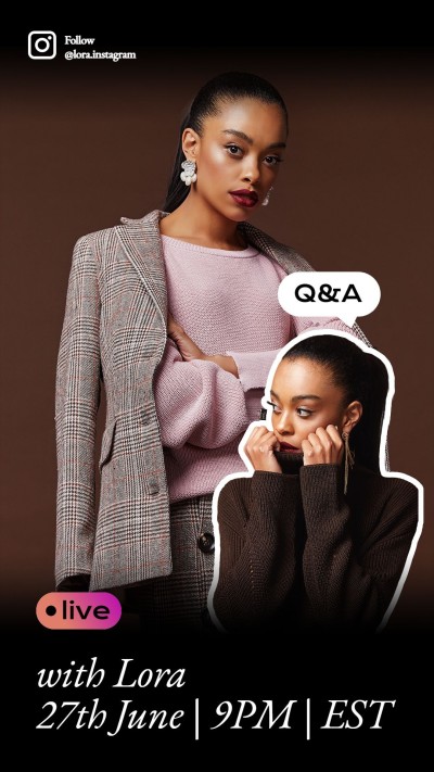 Fashion Suit Woman Live poster Instagram story