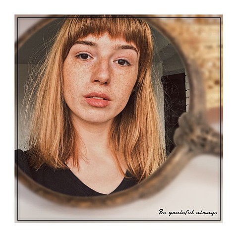 Literary Square Frame Literary Mirror Selfie Woman Display Instagram Post