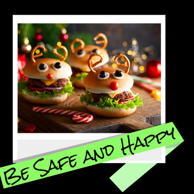 Creative Style Silk Ribbon Element Christmas Hamburger Display Instagram Post