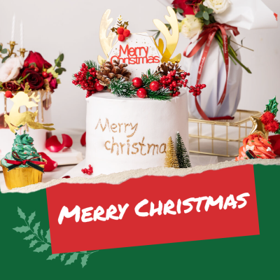 Red Rectangle Element Christmas Cookie Display Promo Ecommerce Product Image
