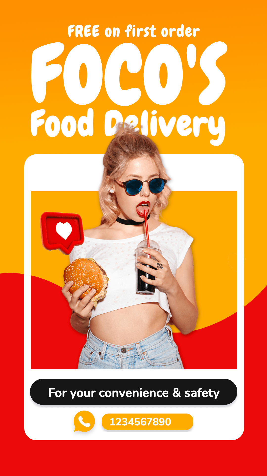 Food Delivery Services Promotion Cutout Ecommerce Story预览效果