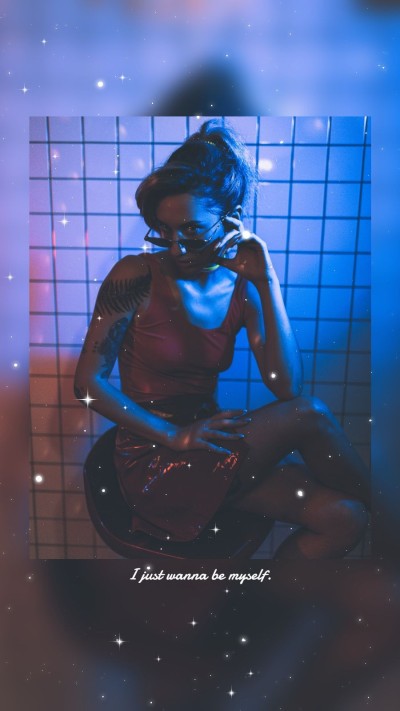 Lights Element Creative Fashion Woman Personal Display Instagram Story