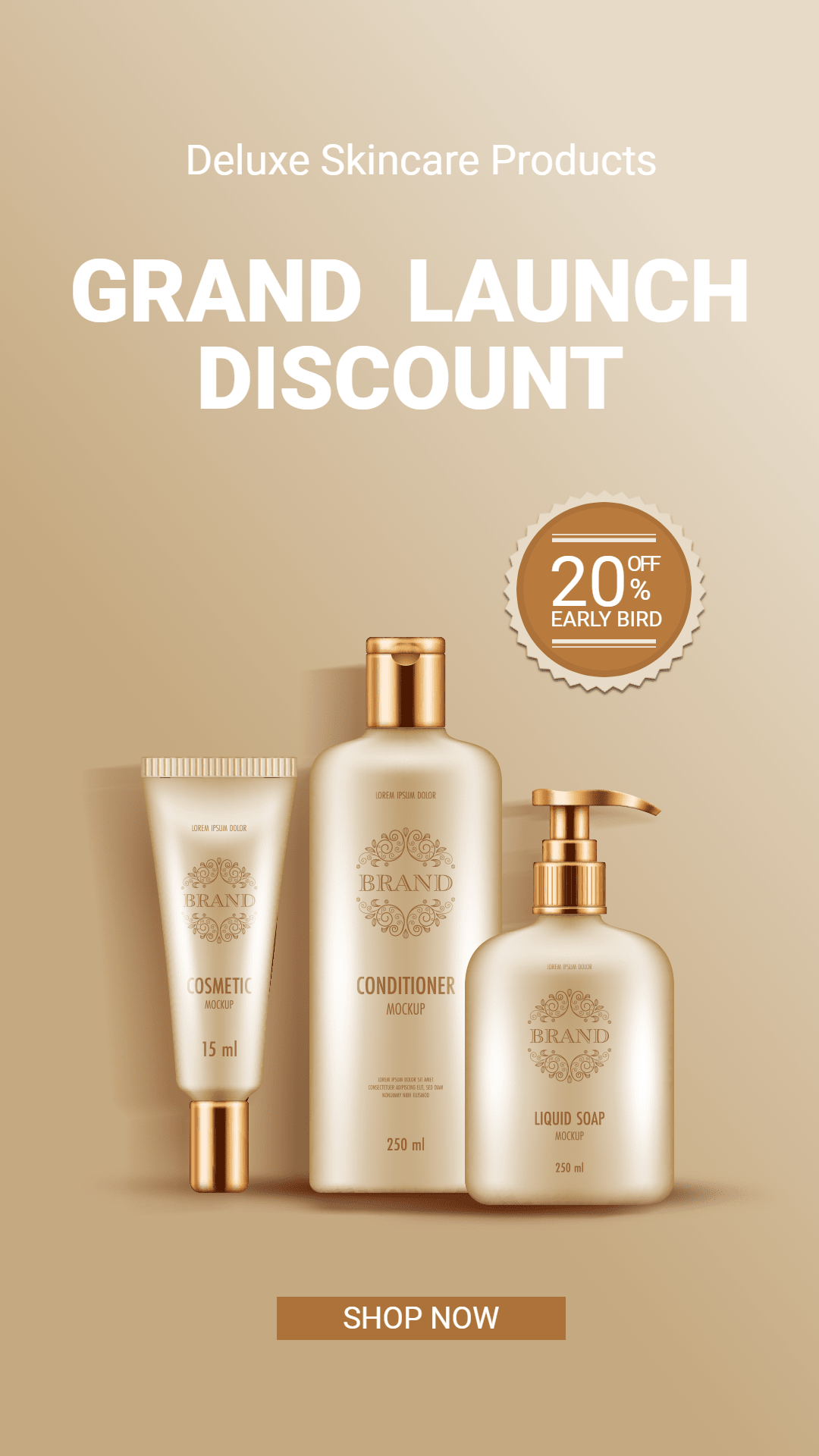 Skincare Products Promotion Template Fashion Simple Style Poster Facebook Event Cover预览效果