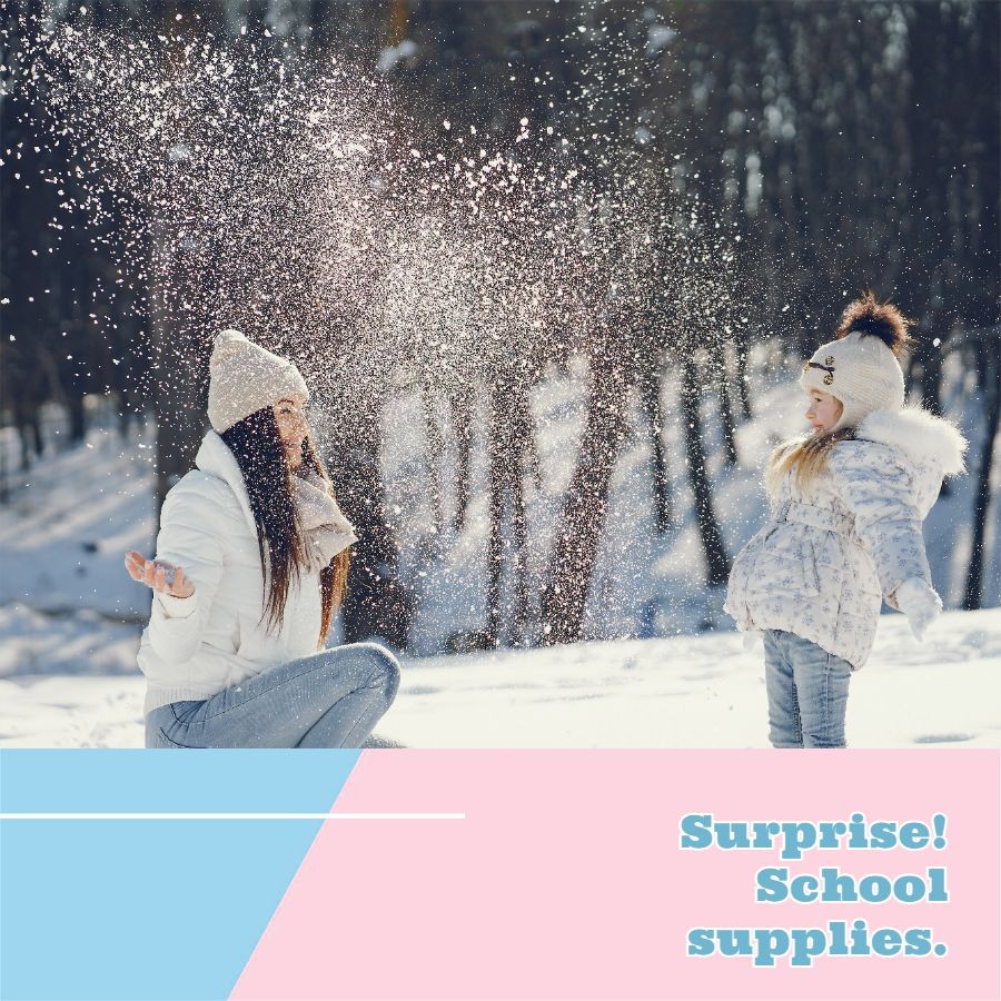 Simple Cute Winter School Supplies Instagram Post预览效果