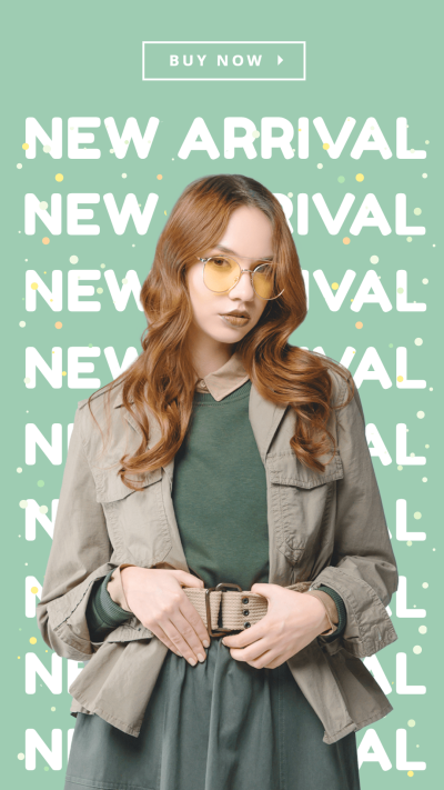Repeated Text Fashion Women's Wear New Arrival Ecommerce Story