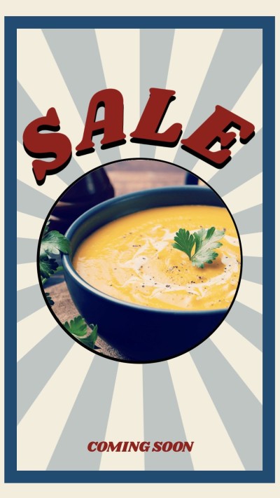 Delicious Food Chinese Soup Promotion Retro Art Simple Fashion Style Poster Instagram Story