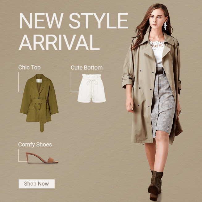 Brown Color System Background Fashion Women's Wear New Arrival Ecommerce Story预览效果