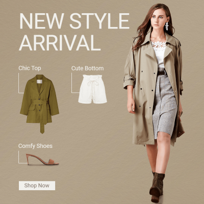 Brown Color System Background Fashion Women's Wear New Arrival Ecommerce Story