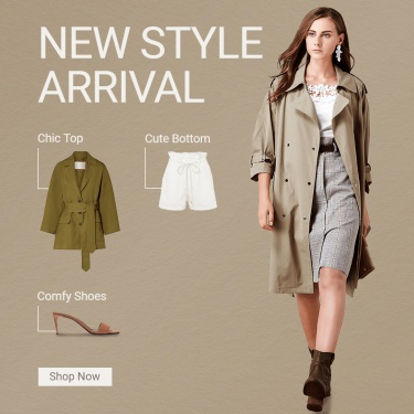 Brown Color System Background Fashion Women's Wear New Arrival Ecommerce Story