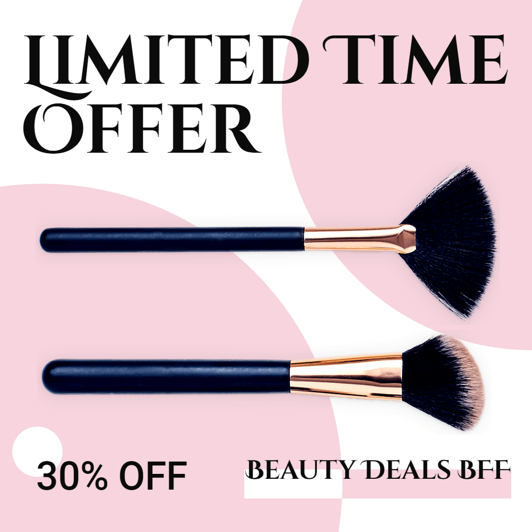 Simple Beauty Cosmetics Makeup Brush Discount Ecommerce Product Image预览效果