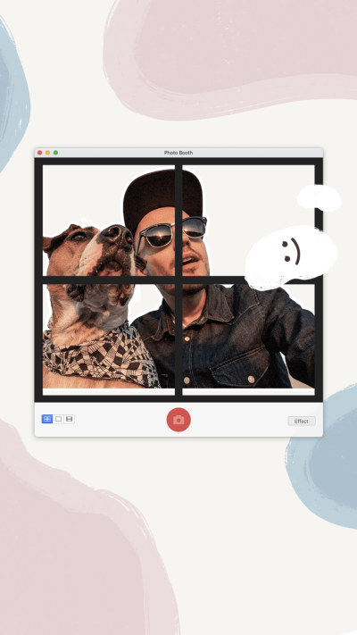 Web Interface Simulation Pet Dog Man Group Photo Instagram Story