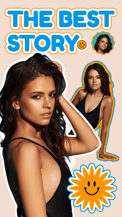 Fashion Style Swimsuit Woman Personal Display Instagram Story