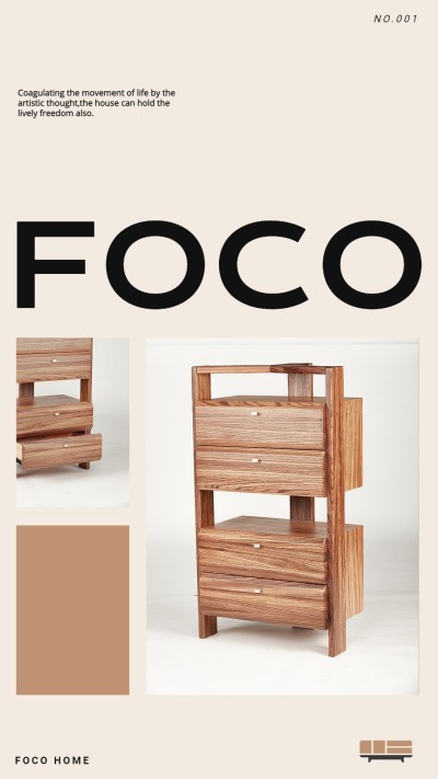 Furniture Wooden Drawer Product Details Display Ecommerce Story