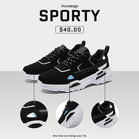 Sports Running Shoes Details Display Annotation Description Ecommerce Product Image