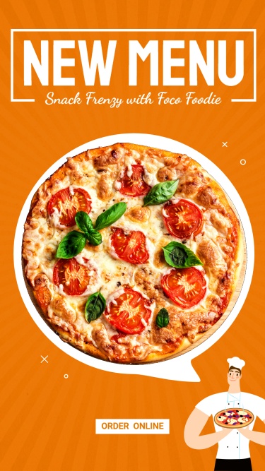 Creative Pizza Shop New Menu Promo Ecommerce Story